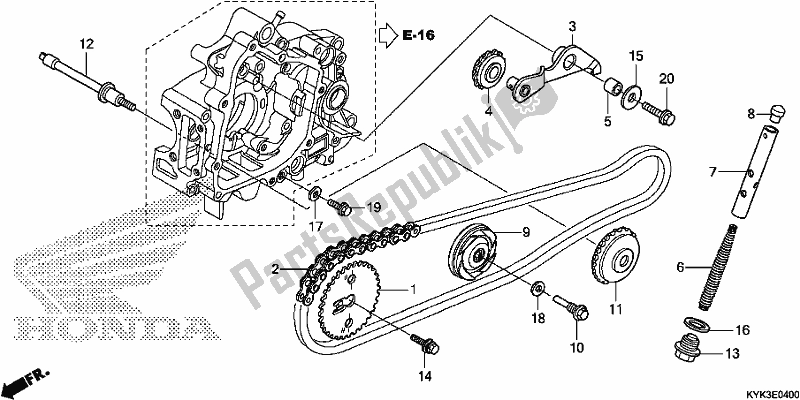 All parts for the Cam Chain/tensioner of the Honda CRF 110F 2020