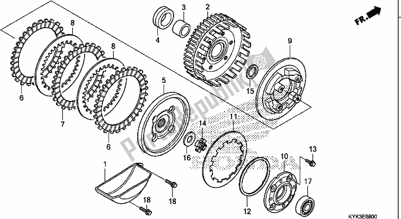 Todas as partes de Embreagem do Honda CRF 110F 2020