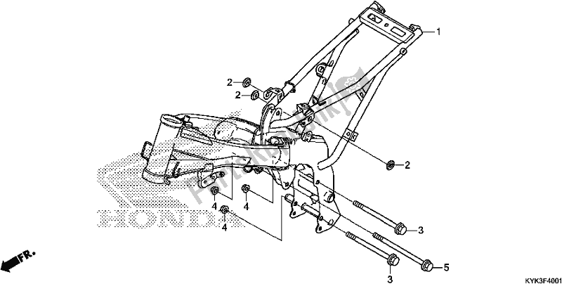 All parts for the Frame Body of the Honda CRF 110F 2020