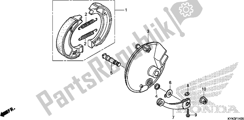 All parts for the Front Brake Panel of the Honda CRF 110F 2020