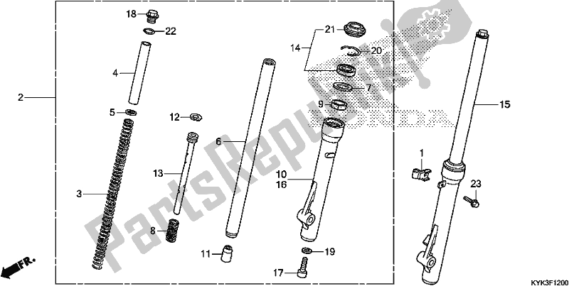 All parts for the Front Fork of the Honda CRF 110F 2020