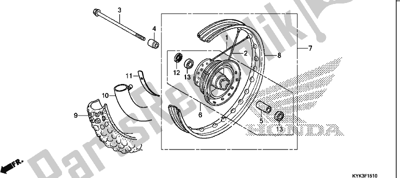 Toutes les pièces pour le Roue Avant du Honda CRF 110F 2020