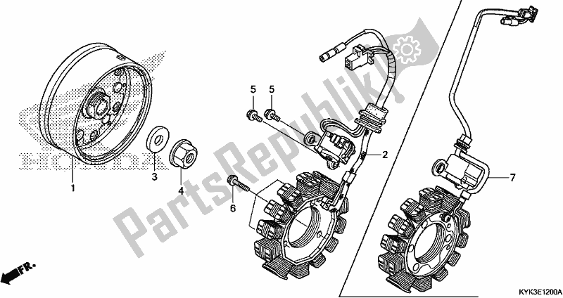 All parts for the Generator of the Honda CRF 110F 2020