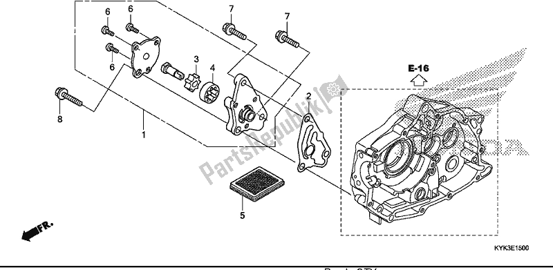 All parts for the Oil Pump of the Honda CRF 110F 2020