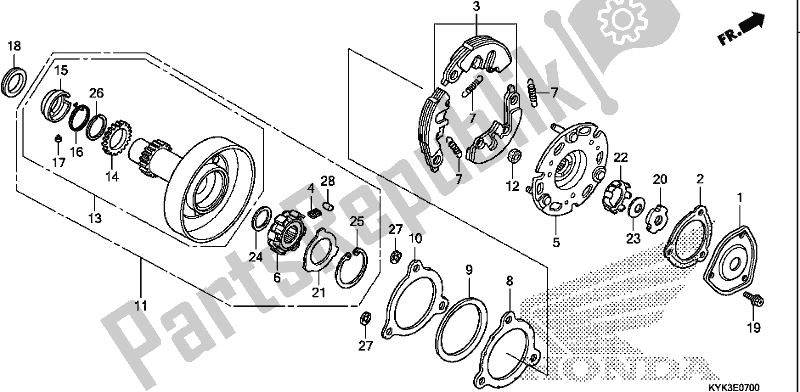 All parts for the One Way Clutch of the Honda CRF 110F 2020