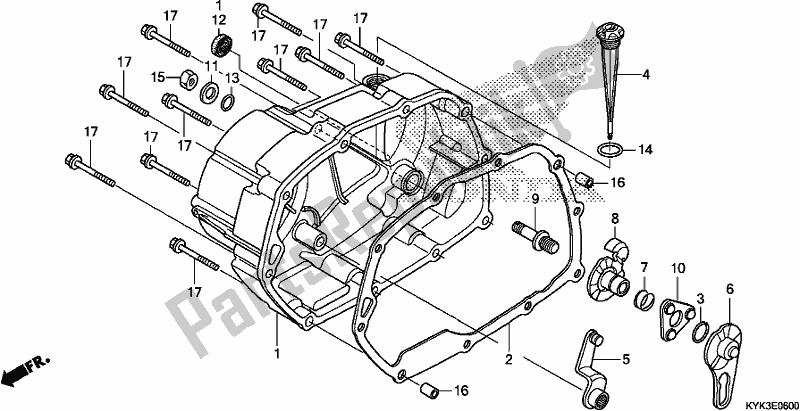 Todas las partes para Tapa Del Cárter Derecho de Honda CRF 110F 2020