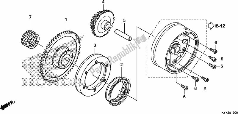 All parts for the Starting Clutch of the Honda CRF 110F 2020