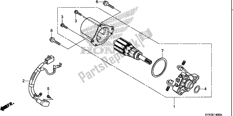 All parts for the Starting Motor of the Honda CRF 110F 2020