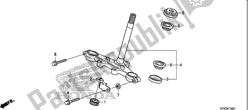 Todas as partes de Haste De Direção do Honda CRF 110F 2020