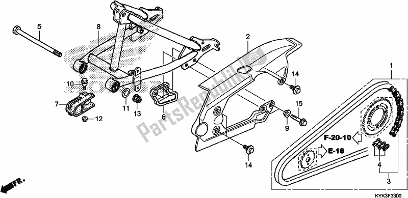 All parts for the Swingarm of the Honda CRF 110F 2020