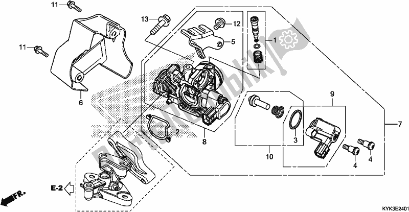 Alle onderdelen voor de Gasklephuis van de Honda CRF 110F 2020