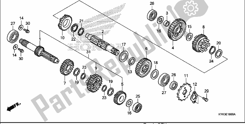 All parts for the Transmission of the Honda CRF 110F 2020