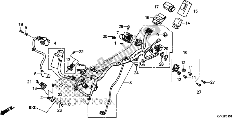 All parts for the Wire Harness of the Honda CRF 110F 2020
