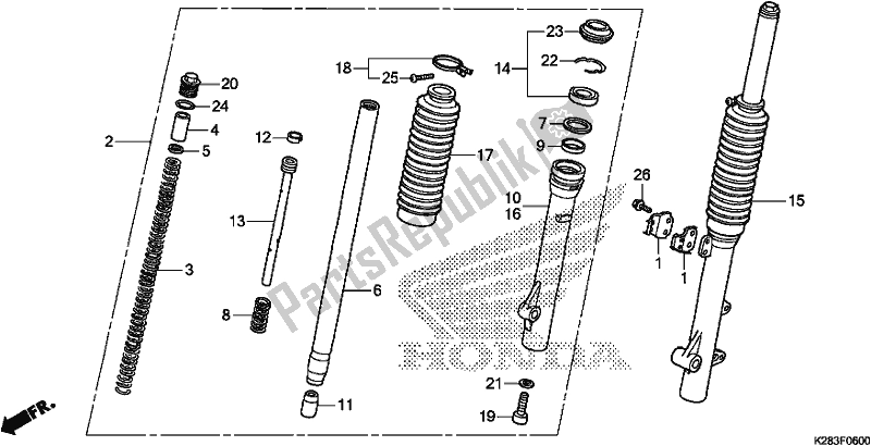 Tutte le parti per il Forcella Anteriore del Honda CRF 125F 2018