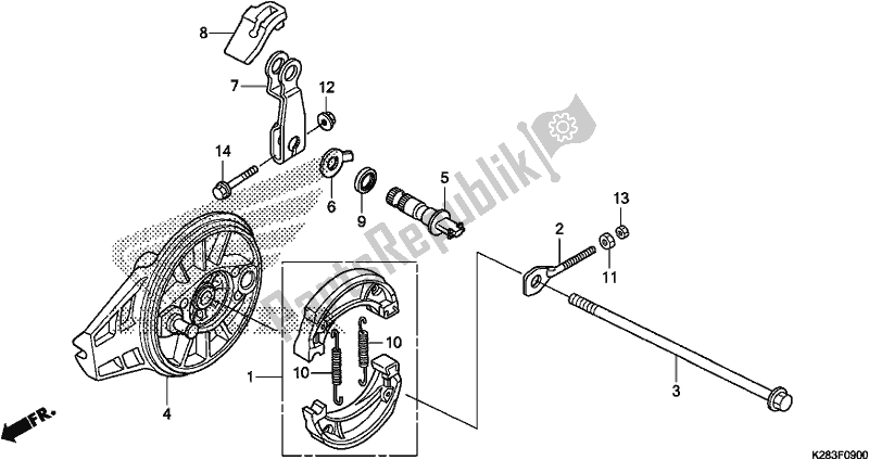 Toutes les pièces pour le Panneau De Frein Arrière du Honda CRF 125F 2018