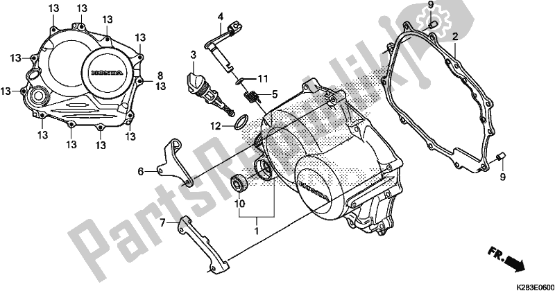Toutes les pièces pour le Couvercle De Carter Droit du Honda CRF 125F 2018