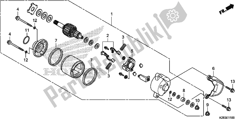 Tutte le parti per il Motorino Di Avviamento del Honda CRF 125F 2018