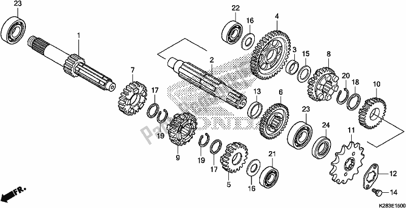 All parts for the Transmission of the Honda CRF 125F 2018