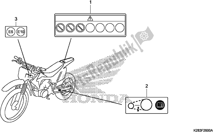All parts for the Caution Label of the Honda CRF 125F 2019