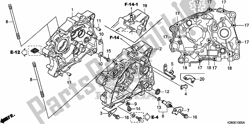 Todas as partes de Bloco Do Motor do Honda CRF 125F 2019