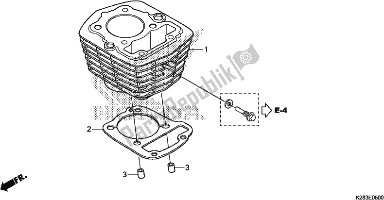 All parts for the Cylinder of the Honda CRF 125F 2019