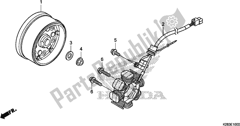 All parts for the Generator of the Honda CRF 125F 2019