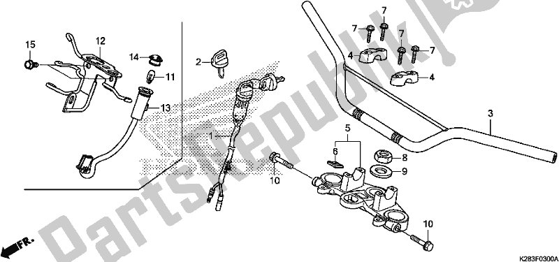 Todas as partes de Lidar Com Tubo do Honda CRF 125F 2019