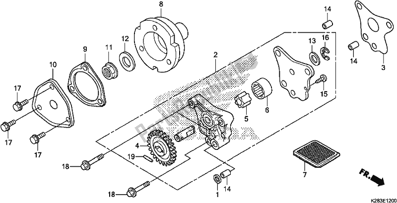 Tutte le parti per il Pompa Dell'olio del Honda CRF 125F 2019