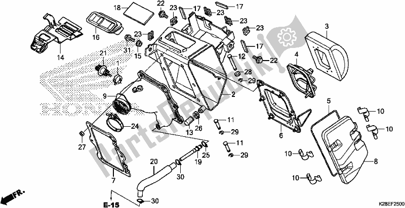 Toutes les pièces pour le Purificateur D'air du Honda CRF 125F 2020