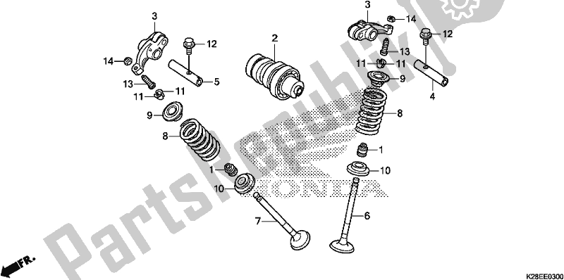 All parts for the Camshaft/valve of the Honda CRF 125F 2020