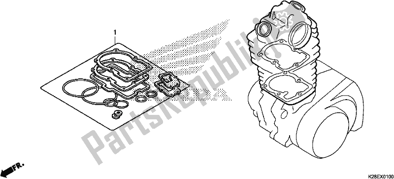 Alle onderdelen voor de Pakkingset A van de Honda CRF 125F 2020