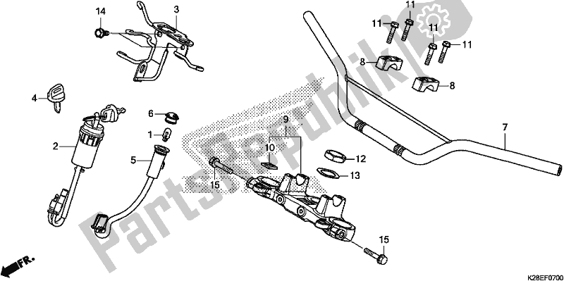 All parts for the Handle Pipe of the Honda CRF 125F 2020