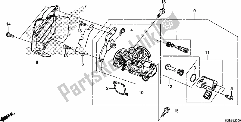 Alle onderdelen voor de Gasklephuis van de Honda CRF 125F 2020