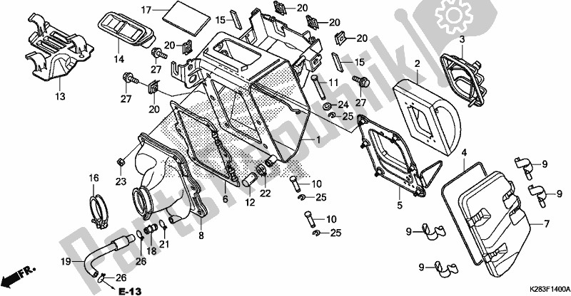 All parts for the Air Cleaner of the Honda CRF 125 FB F 2018