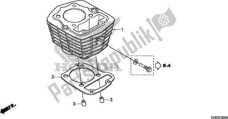 All parts for the Cylinder of the Honda CRF 125 FB F 2018