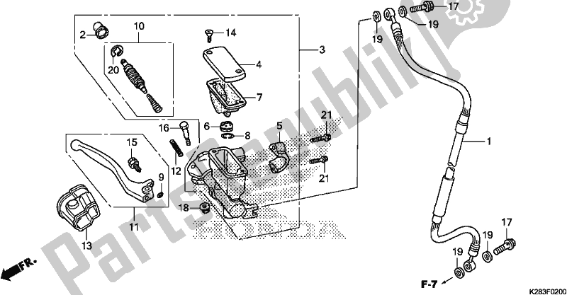 Tutte le parti per il Fr. Pompa Freno del Honda CRF 125 FB F 2018