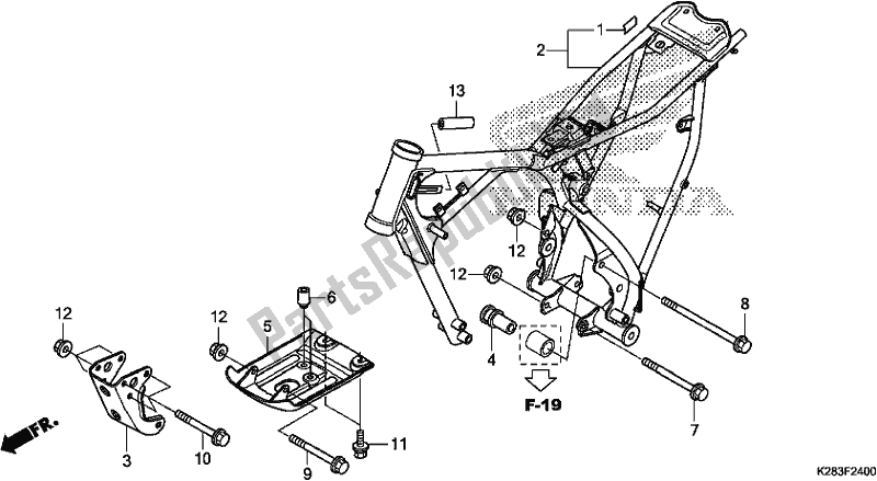 Tutte le parti per il Corpo Del Telaio del Honda CRF 125 FB F 2018