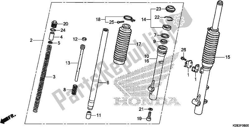 Tutte le parti per il Forcella Anteriore del Honda CRF 125 FB F 2018