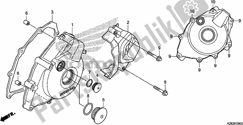 Tutte le parti per il Coperchio Carter Sinistro del Honda CRF 125 FB F 2018