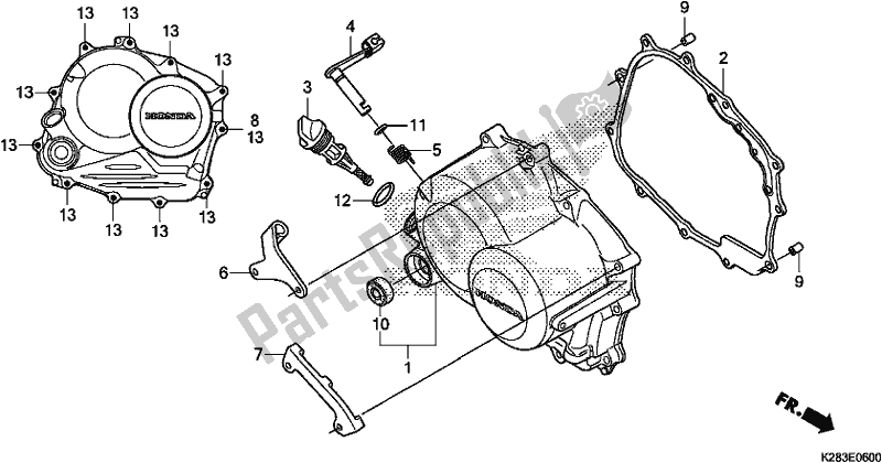 Tutte le parti per il Coperchio Carter Destro del Honda CRF 125 FB F 2018