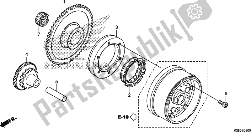 All parts for the Starting Clutch of the Honda CRF 125 FB F 2018