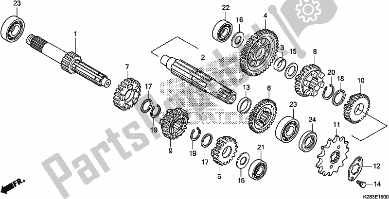 All parts for the Transmission of the Honda CRF 125 FB F 2018