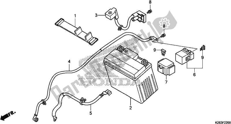 Todas as partes de Bateria do Honda CRF 125 FB F 2019