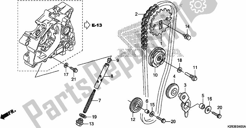 Todas as partes de Corrente / Tensor De Cam do Honda CRF 125 FB F 2019