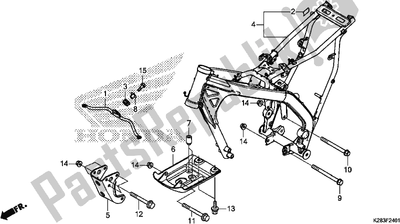 Tutte le parti per il Corpo Del Telaio del Honda CRF 125 FB F 2019