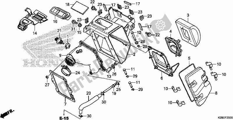 Tutte le parti per il Filtro Dell'aria del Honda CRF 125 FB F 2020