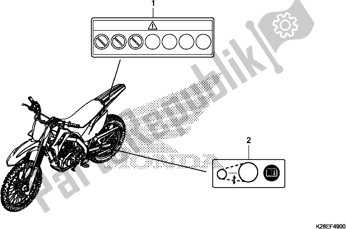 All parts for the Caution Label of the Honda CRF 125 FB F 2020