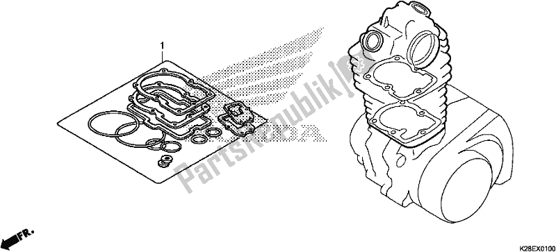 All parts for the Gasket Kit A of the Honda CRF 125 FB F 2020