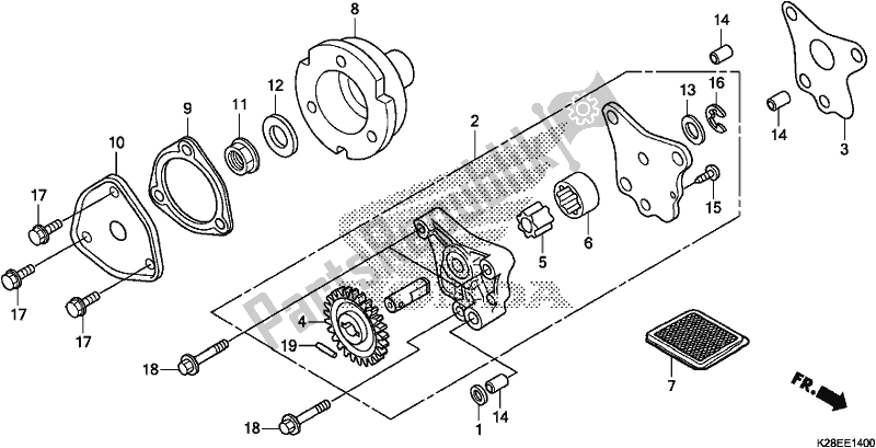 Tutte le parti per il Pompa Dell'olio del Honda CRF 125 FB F 2020