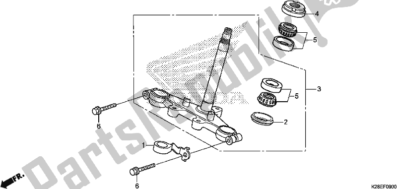 Alle onderdelen voor de Stuurpen van de Honda CRF 125 FB F 2020